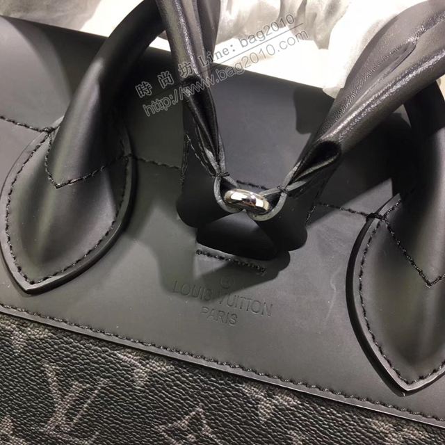 LV包 lv男包 M44052 路易威登Steamer手袋 lv黑花配皮男背包  ydh3388